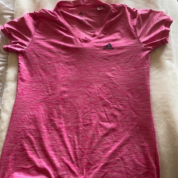 ADIDAS HOT PINK WORK OUT TOP - Picture 1 of 2
